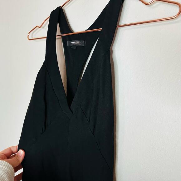 Derek Lam Women's Black Plunge Sleeveless Matte Jersey V-Neck Gown Dress Size 0 - Picture 14 of 14
